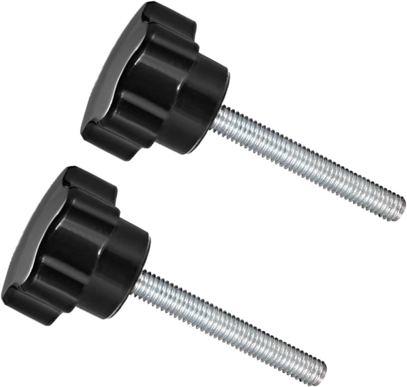 CoCud Star Clamping Knobs, M6 x 35mm Male Thread 29mm Head, Plastic Thumb Screw Grip Hand Knobs Threaded Bolt Black - (Applications: for Lathe Machinery), 2-Pieces - Image 1
